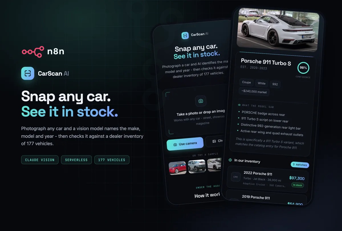 CarScan AI - photograph a car and the app identifies it and checks dealer inventory