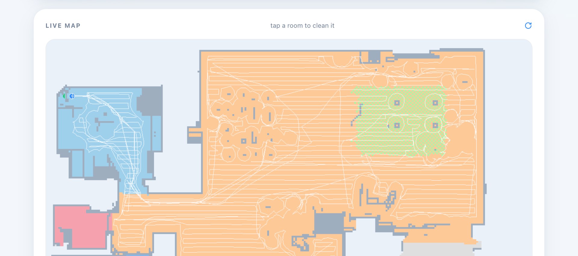 Talking Vacuum - a dashboard for a Roborock with its live floor plan